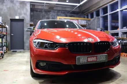 BMW 320d 전체랩핑, 강렬한 레드 시공! / 광주 광산구 하남동