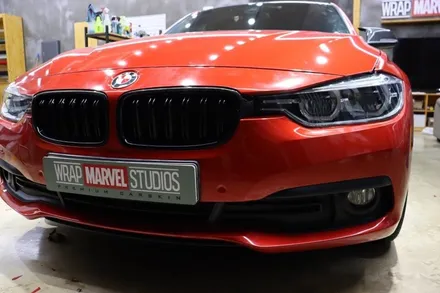 BMW 320d 전체랩핑, 강렬한 레드 시공! / 광주 광산구 하남동