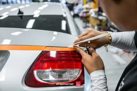광주 자동차 랩핑 GS350 실버에서 시멘트, 도장 컨디션이 안 좋아도 괜찮아 / 광주 광산구 하남동