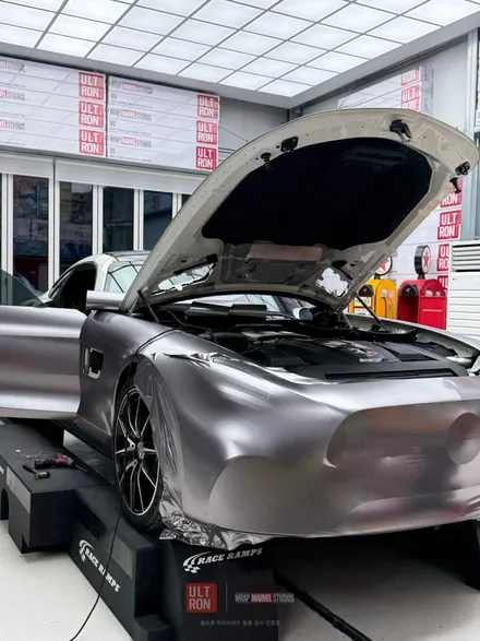 벤츠 AMG GT s 전체 랩핑 크롬죽이기 휠 랩핑 까지 광주 랩마블 / 광주 광산구 하남동