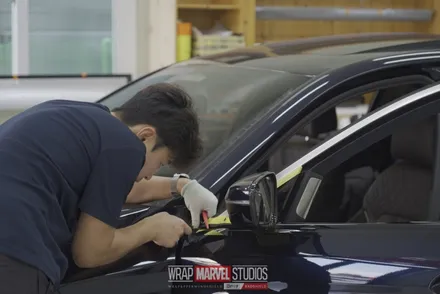 광주랩핑 전문매장 랩마블스튜디오 bmw5시리즈 탑폴리에필름으로 크롬죽이기 / 광주 광산구 하남동