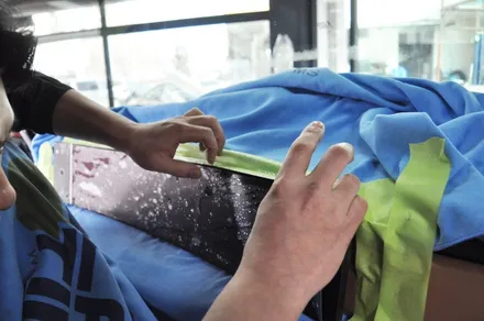 수원 자동차 실내 PPF, 싼타페 mx5  모니터 보호필름 시공 / 수원 영화동