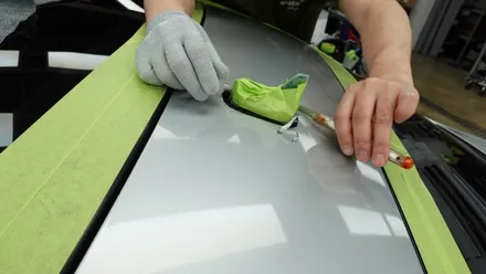 수원랩핑 지하주차장 석회 물로 손상된 랩핑 필름 제거 후 재시공 / 수원 영화동