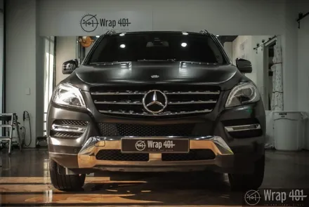 용인랩핑업체 벤츠 SUV ML 전체랩핑 3M 사틴 블랙 전체랩핑 시공!! 랩 401 / 용인, 광교, 성남