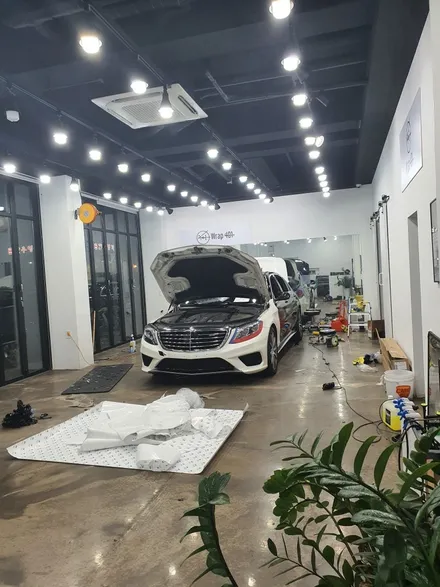 수원 벤츠 S 클래스 63AMG 전체랩핑 3M 블랙 유광 시공! 랩401! / 용인시 처인구