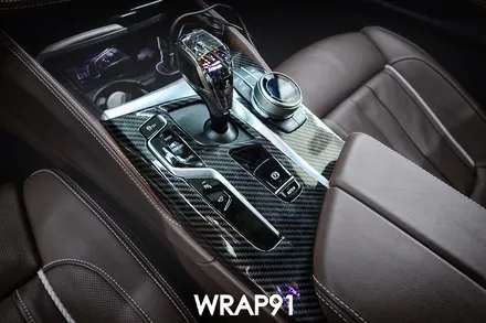 BMW M550i 3M 리얼카본 실내 사이드미러 부분 랩핑, 생활보호PPF, 경남 김해 자동차랩핑 전문 랩91 / 마산, 김해, 창원