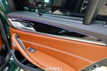 BMW M550i 3M 리얼카본 실내 사이드미러 부분 랩핑, 생활보호PPF, 경남 김해 자동차랩핑 전문 랩91 / 마산, 김해, 창원