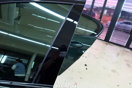 BMW M550i 3M 리얼카본 실내 사이드미러 부분 랩핑, 생활보호PPF, 경남 김해 자동차랩핑 전문 랩91 / 마산, 김해, 창원