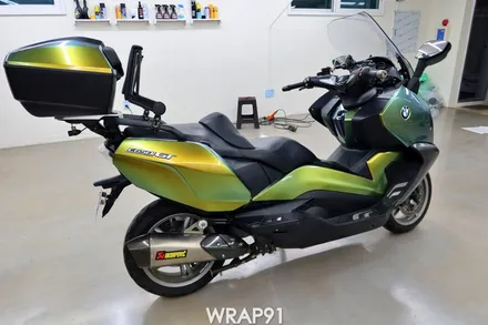 BMW C650 GT 카멜레온 랩핑 - 에이버리 유광 프레시스프링, 경남 부산 바이크랩핑 랩91 / 마산, 김해, 창원