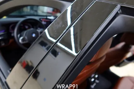 BMW M550i 3M 리얼카본 실내 사이드미러 부분 랩핑, 생활보호PPF, 경남 김해 자동차랩핑 전문 랩91 / 마산, 김해, 창원