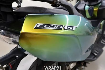 BMW C650 GT 카멜레온 랩핑 - 에이버리 유광 프레시스프링, 경남 부산 바이크랩핑 랩91 / 마산, 김해, 창원
