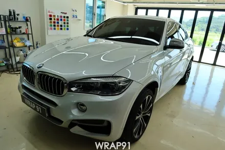 BMW X6 m50d 전체 랩핑 - 에이버리 사틴 다크 그레이, 경남 창원 자동차 래핑 전문 랩91 / 마산, 김해, 창원