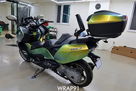 BMW C650 GT 카멜레온 랩핑 - 에이버리 유광 프레시스프링, 경남 부산 바이크랩핑 랩91 / 마산, 김해, 창원