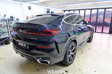 BMW X6 실내 랩핑 - 3M 4D 리얼카본, 필러 PPF, 경남 부산 자동차 랩핑 전문점 랩91 / 마산, 김해, 창원
