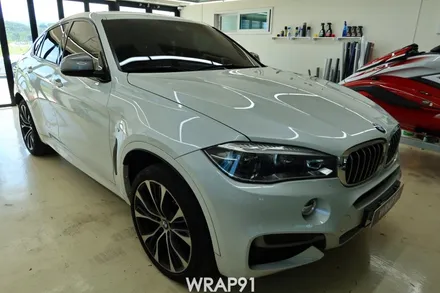 BMW X6 m50d 전체 랩핑 - 에이버리 사틴 다크 그레이, 경남 창원 자동차 래핑 전문 랩91 / 마산, 김해, 창원