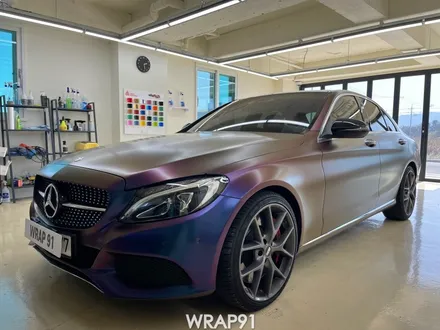 벤츠 C클래스 C220 카멜레온 전체 랩핑 - 에이버리 사틴 러싱 립타이드, 경남 김해 자동차 랩핑 전문점 랩91 / 마산, 김해, 창원