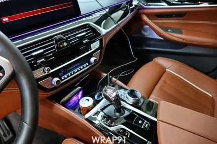 BMW M550i 3M 리얼카본 실내 사이드미러 부분 랩핑, 생활보호PPF, 경남 김해 자동차랩핑 전문 랩91 / 마산, 김해, 창원
