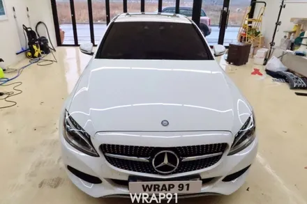 벤츠 C클래스 C220 카멜레온 전체 랩핑 - 에이버리 사틴 러싱 립타이드, 경남 김해 자동차 랩핑 전문점 랩91 / 마산, 김해, 창원