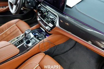 BMW M550i 3M 리얼카본 실내 사이드미러 부분 랩핑, 생활보호PPF, 경남 김해 자동차랩핑 전문 랩91 / 마산, 김해, 창원