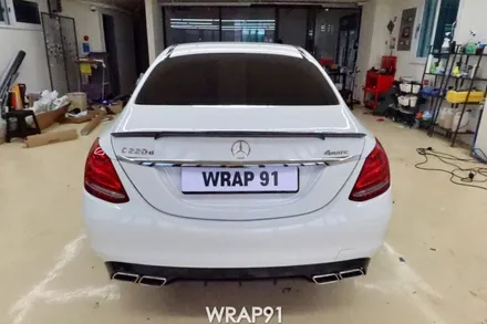 벤츠 C클래스 C220 카멜레온 전체 랩핑 - 에이버리 사틴 러싱 립타이드, 경남 김해 자동차 랩핑 전문점 랩91 / 마산, 김해, 창원