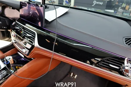 BMW M550i 3M 리얼카본 실내 사이드미러 부분 랩핑, 생활보호PPF, 경남 김해 자동차랩핑 전문 랩91 / 마산, 김해, 창원