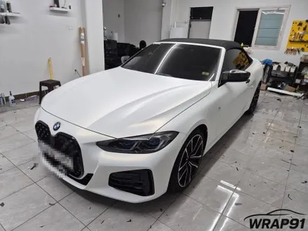 BMW 420i 컨버터블 3M 2080 사틴 프로즌 바닐라 전체 랩핑 WRAP91 / 마산, 김해, 창원