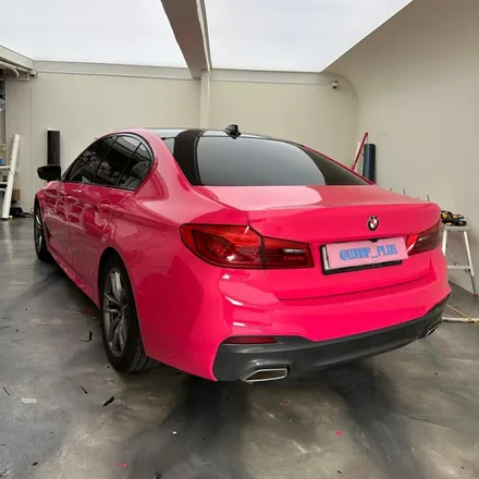강남 랩핑, BMW 5시리즈 전체 핑크 랩핑 후기 / 서울 중랑구 망우동