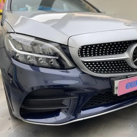강남 랩핑 | 벤츠 C300 소다라이트 블루에 실버 투톤 랩핑 시공 / 서울 중랑구 망우동