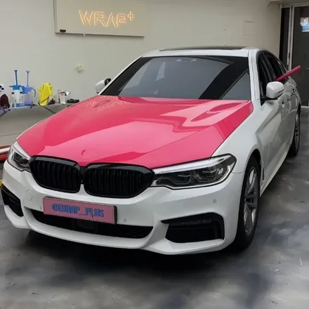 강남 랩핑, BMW 5시리즈 전체 핑크 랩핑 후기 / 서울 중랑구 망우동