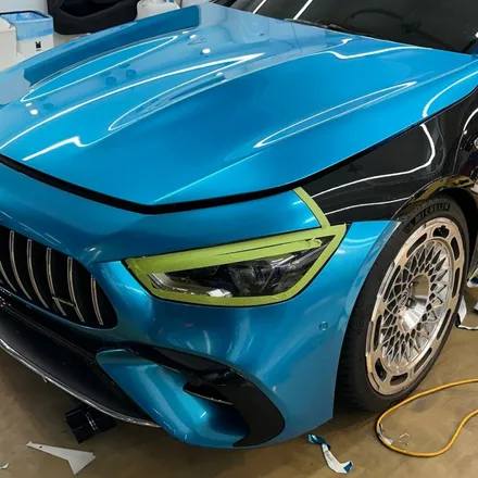 벤츠 AMG GT 43 블랙, 롱비치 블루 랩핑 시공기 / 서울 중랑구 망우동