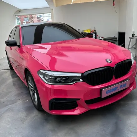 강남 랩핑, BMW 5시리즈 전체 핑크 랩핑 후기 / 서울 중랑구 망우동