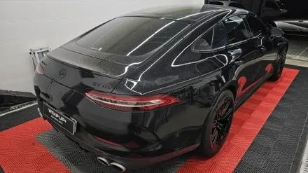 남양주랩핑샵 벤츠 GT43 AMG 전체 크롬죽이기 오토벨벳 PET 고광택 유광 블랙 올블랙 엠블럼 및 레터링 교체 / 남양주 다산동