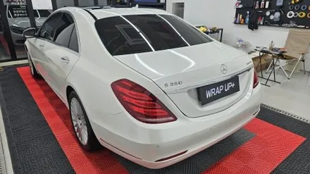 남양주랩핑 벤츠 S 350d 에이버리 유광 화이트펄 전체랩핑 S클래스 랩핑 / 남양주 다산동