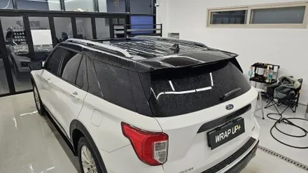 남양주랩핑 포드 익스플로러 투톤랩핑 제거 재시공 루프스킨 카빈스 고광택 유광 블랙 / 남양주 다산동