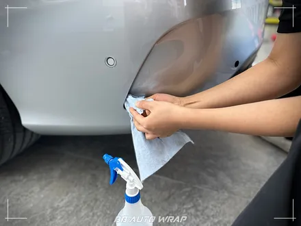 부산 자동차 랩핑 전문점 비비 오토 랩에서 사고 난 벤츠 C 클래스 뒷범퍼 재시공 보험수리하기 / 부산 강서구