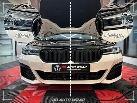 부산 PPF 전문점에서 BMW 5시리즈 클리프 디자인 스모그 라이트 PPF + 블랙 PPF로 루프스킨 및 창틀 크롬 딜리트 시공하기 / 부산 강서구