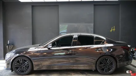 동탄크롬랩핑 인피니티 Q50 2.2D 사고로 인한 랩핑 제거 재시공 2 / 동탄 영천동