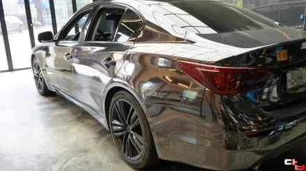 동탄크롬랩핑 인피니티 Q50 2.2D 사고로 인한 랩핑 제거 재시공 2 / 동탄 영천동