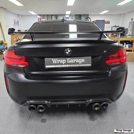 청주 랩핑 BMW M2 사틴블랙으로 컬러변환 전체랩핑 올블랙M2 만들기+클리프디자인 스모그PPF 작업까지! / 청주시 청원구