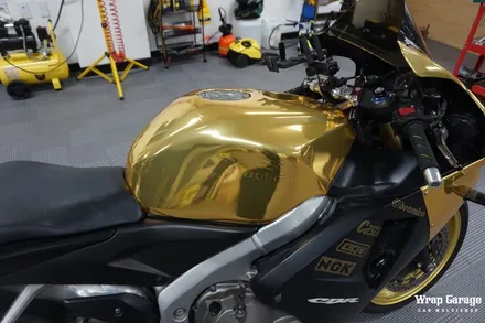 청주 바이크 랩핑 - cbr600rr 골드크롬 랩핑으로 변신 / 청주시 청원구