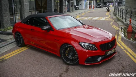 벤츠 W205 C63AMG 카브리올레 카마인레드 전체랩핑[김포랩핑][랩하우스] / 김포시 양촌읍