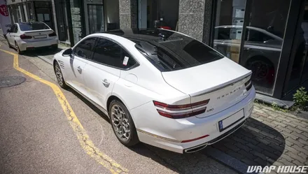 제네시스G80 블랙하이그로시 루프스킨 [김포전체카스킨,김포전체랩핑,김포전체랩핑,김포부분랩핑] 루프스킨시공전문점 , 부분랩핑 시공전문점 , 전체PPF시공전문점 , 랩하우스 / 김포시 양촌읍
