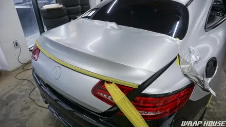벤츠 S63AMG 쿠페 3M 사틴화이트알루미늄 전체랩핑[김포랩핑][랩하우스] / 김포시 양촌읍