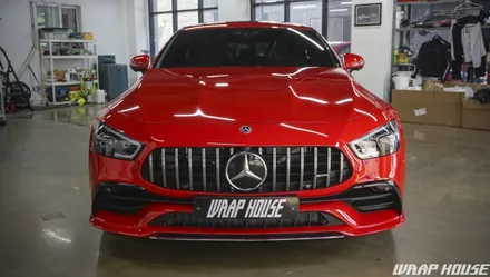 벤츠 AMG GT43 에이버리 유광 카마인레드 전체랩핑 시공[김포랩핑][랩하우스] / 김포시 양촌읍
