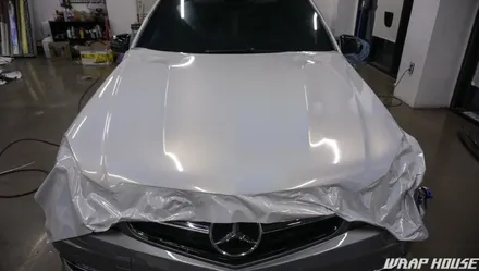 벤츠 C63 AMG 고스트 펄(홀로그램) 전체랩핑+그릴랩핑+커스텀 크롬데칼 시공[김포카스킨전문업체][랩하우스] / 김포시 양촌읍