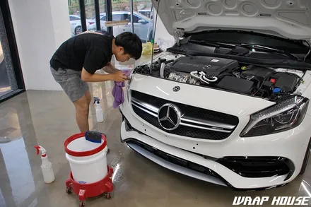 벤츠 A45 AMG 범퍼+본넷+생활보호PPF(헤드라이트+도어컵+도어엣지+트렁크리드+주유규+B필러하이그로시)[김포PPF 랩하우스] / 김포시 양촌읍