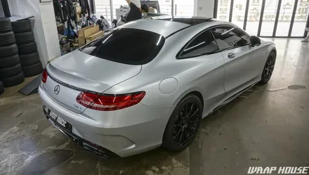 벤츠 S63AMG 쿠페 3M 사틴화이트알루미늄 전체랩핑[김포랩핑][랩하우스] / 김포시 양촌읍