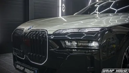 BMW I7 고광택 듀오톤랩핑과 크롬죽이기 작업![김포랩핑][랩하우스] / 김포시 양촌읍