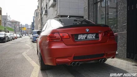 BMW E92 M3 3m사틴 스몰더링 레드 전체랩핑 시공[김포+카스킨+랩핑+PPF+시공+전문업체][랩하우스] / 김포시 양촌읍