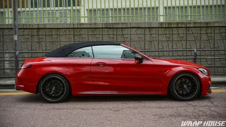 벤츠 W205 C63AMG 카브리올레 카마인레드 전체랩핑[김포랩핑][랩하우스] / 김포시 양촌읍